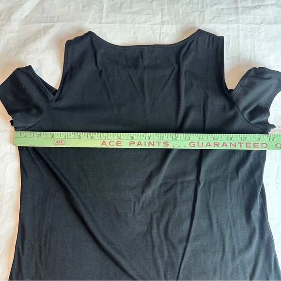 Lafayette 148 New York Black Cold Shoulder t-shirt large - Picture 5 of 6